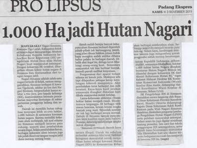 1000 ha jadi hutan nagari