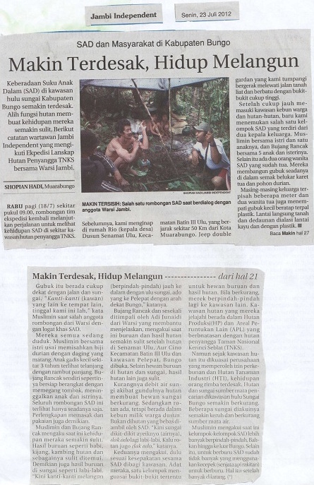 Jambi Independent, Senin, 23 Juli 2012