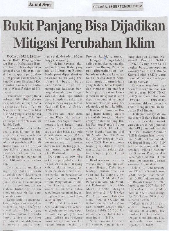 Jambi Star, Selasa, 18 September 2012