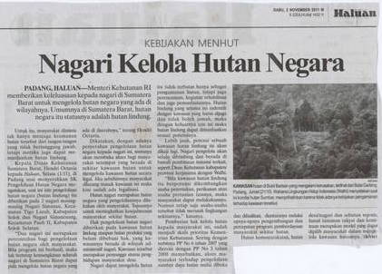 Nagari kelola Hutan Negara